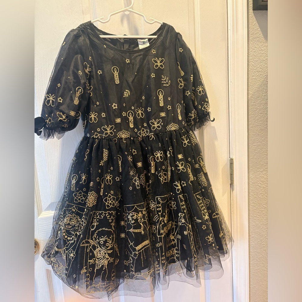 Disney Black Dress with Gold Star Accents